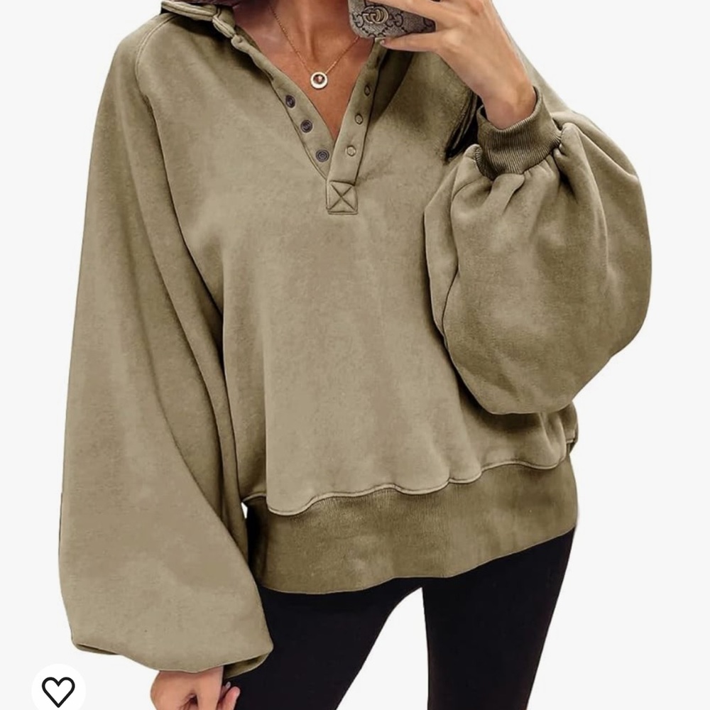 Half Button up green sweater